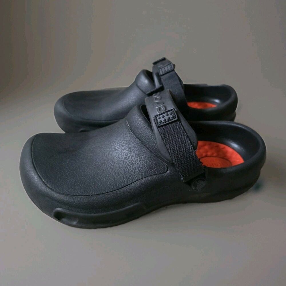 Crocs Bistro Pro LiteRide Black Slip Resistant Work Clogs Mens 4 Womens 6